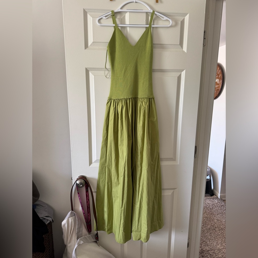 Green Drop Waist Maxi Dress